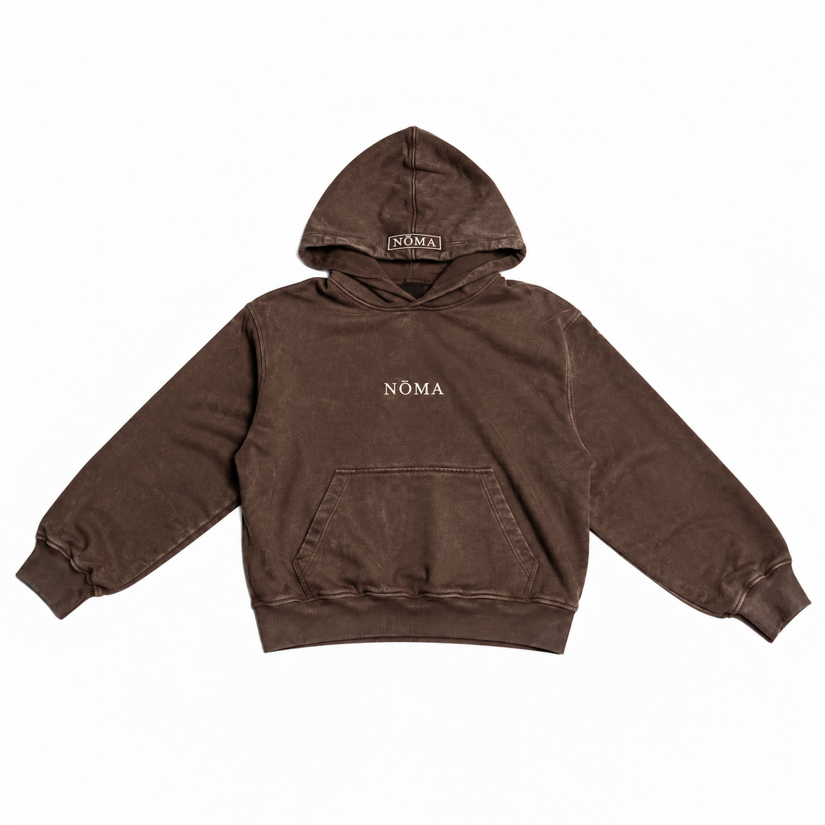 Nōma Studio hoodie brązowy — przód, kwadratowe zdjęcie na białym tle